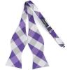imageBow Ties for Men Check Plaid Self Tie Bow Tie and Pocket Square Bowtie Formal Tuxedo Wedding Bowties Handkerchief SetF07 Purple  White