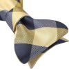 imageBow Ties for Men Check Plaid Self Tie Bow Tie and Pocket Square Bowtie Formal Tuxedo Wedding Bowties Handkerchief SetH01 Yellow Grey