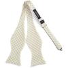 imageBow Ties for Men Check Plaid Self Tie Bow Tie and Pocket Square Bowtie Formal Tuxedo Wedding Bowties Handkerchief SetH02 Yellow 1