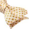 imageBow Ties for Men Check Plaid Self Tie Bow Tie and Pocket Square Bowtie Formal Tuxedo Wedding Bowties Handkerchief SetH03 Yellow 2