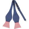 imageBow Ties for Men Check Plaid Self Tie Bow Tie and Pocket Square Bowtie Formal Tuxedo Wedding Bowties Handkerchief SetH04 Flag