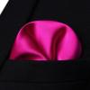 imageHISDERN Mens Solid Color Ties Formal Satin Necktie and Pocket Square Set Classic Wedding Business Tie ampamp HandkerchiefAhot Pink