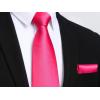 imageHISDERN Mens Solid Color Ties Formal Satin Necktie and Pocket Square Set Classic Wedding Business Tie ampamp HandkerchiefAmagenta