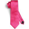 imageHISDERN Mens Solid Color Ties Formal Satin Necktie and Pocket Square Set Classic Wedding Business Tie ampamp HandkerchiefAmagenta
