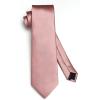 imageHISDERN Mens Solid Color Ties Formal Satin Necktie and Pocket Square Set Classic Wedding Business Tie ampamp HandkerchiefCblush Pink