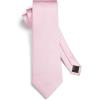 imageHISDERN Mens Solid Color Ties Formal Satin Necktie and Pocket Square Set Classic Wedding Business Tie ampamp HandkerchiefCpink2