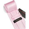 imageHISDERN Mens Solid Color Ties Formal Satin Necktie and Pocket Square Set Classic Wedding Business Tie ampamp HandkerchiefCpink2