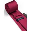 imageHISDERN Mens Solid Color Ties Formal Satin Necktie and Pocket Square Set Classic Wedding Business Tie ampamp HandkerchiefDburgundy