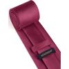 imageHISDERN Mens Solid Color Ties Formal Satin Necktie and Pocket Square Set Classic Wedding Business Tie ampamp HandkerchiefDburgundy2