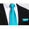 imageHISDERN Mens Solid Color Ties Formal Satin Necktie and Pocket Square Set Classic Wedding Business Tie ampamp HandkerchiefEaque