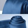 imageHISDERN Mens Solid Color Ties Formal Satin Necktie and Pocket Square Set Classic Wedding Business Tie ampamp HandkerchiefEblue Ashes