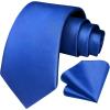 imageHISDERN Mens Solid Color Ties Formal Satin Necktie and Pocket Square Set Classic Wedding Business Tie ampamp HandkerchiefEcobalt