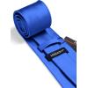 imageHISDERN Mens Solid Color Ties Formal Satin Necktie and Pocket Square Set Classic Wedding Business Tie ampamp HandkerchiefEcobalt