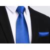 imageHISDERN Mens Solid Color Ties Formal Satin Necktie and Pocket Square Set Classic Wedding Business Tie ampamp HandkerchiefEcobalt