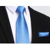imageHISDERN Mens Solid Color Ties Formal Satin Necktie and Pocket Square Set Classic Wedding Business Tie ampamp HandkerchiefEcornflower Blue