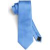 imageHISDERN Mens Solid Color Ties Formal Satin Necktie and Pocket Square Set Classic Wedding Business Tie ampamp HandkerchiefEcornflower Blue