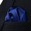 imageHISDERN Mens Solid Color Ties Formal Satin Necktie and Pocket Square Set Classic Wedding Business Tie ampamp HandkerchiefEnavy Blue