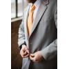 imageHISDERN Mens Solid Color Ties Formal Satin Necktie and Pocket Square Set Classic Wedding Business Tie ampamp HandkerchiefFlight Orange