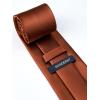 imageHISDERN Mens Solid Color Ties Formal Satin Necktie and Pocket Square Set Classic Wedding Business Tie ampamp HandkerchiefFrust