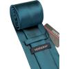 imageHISDERN Mens Solid Color Ties Formal Satin Necktie and Pocket Square Set Classic Wedding Business Tie ampamp HandkerchiefGdark Green