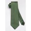 imageHISDERN Mens Solid Color Ties Formal Satin Necktie and Pocket Square Set Classic Wedding Business Tie ampamp HandkerchiefGdark Olive Green
