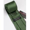 imageHISDERN Mens Solid Color Ties Formal Satin Necktie and Pocket Square Set Classic Wedding Business Tie ampamp HandkerchiefGdark Olive Green