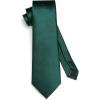 imageHISDERN Mens Solid Color Ties Formal Satin Necktie and Pocket Square Set Classic Wedding Business Tie ampamp HandkerchiefGemerald Green