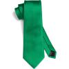 imageHISDERN Mens Solid Color Ties Formal Satin Necktie and Pocket Square Set Classic Wedding Business Tie ampamp HandkerchiefGgreen