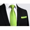imageHISDERN Mens Solid Color Ties Formal Satin Necktie and Pocket Square Set Classic Wedding Business Tie ampamp HandkerchiefGgreen2