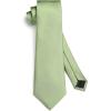 imageHISDERN Mens Solid Color Ties Formal Satin Necktie and Pocket Square Set Classic Wedding Business Tie ampamp HandkerchiefGsage Green