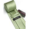 imageHISDERN Mens Solid Color Ties Formal Satin Necktie and Pocket Square Set Classic Wedding Business Tie ampamp HandkerchiefGsage Green