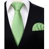 imageHISDERN Mens Solid Color Ties Formal Satin Necktie and Pocket Square Set Classic Wedding Business Tie ampamp HandkerchiefGsage Green2