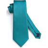 imageHISDERN Mens Solid Color Ties Formal Satin Necktie and Pocket Square Set Classic Wedding Business Tie ampamp HandkerchiefGturquoise