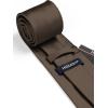 imageHISDERN Mens Solid Color Ties Formal Satin Necktie and Pocket Square Set Classic Wedding Business Tie ampamp HandkerchiefHsaddle Brown