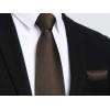 imageHISDERN Mens Solid Color Ties Formal Satin Necktie and Pocket Square Set Classic Wedding Business Tie ampamp HandkerchiefHsaddle Brown