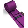 imageHISDERN Mens Solid Color Ties Formal Satin Necktie and Pocket Square Set Classic Wedding Business Tie ampamp HandkerchiefIeggplant Purple