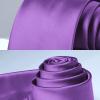imageHISDERN Mens Solid Color Ties Formal Satin Necktie and Pocket Square Set Classic Wedding Business Tie ampamp HandkerchiefIviolet