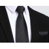 imageHISDERN Mens Solid Color Ties Formal Satin Necktie and Pocket Square Set Classic Wedding Business Tie ampamp HandkerchiefJblack