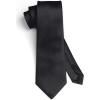 imageHISDERN Mens Solid Color Ties Formal Satin Necktie and Pocket Square Set Classic Wedding Business Tie ampamp HandkerchiefJblack