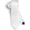 imageHISDERN Mens Solid Color Ties Formal Satin Necktie and Pocket Square Set Classic Wedding Business Tie ampamp HandkerchiefKwhite