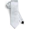 imageHISDERN Mens Solid Color Ties Formal Satin Necktie and Pocket Square Set Classic Wedding Business Tie ampamp HandkerchiefLgray White