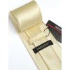imageHISDERN Mens Solid Color Ties Formal Satin Necktie and Pocket Square Set Classic Wedding Business Tie ampamp HandkerchiefMchampagne2