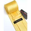 imageHISDERN Mens Solid Color Ties Formal Satin Necktie and Pocket Square Set Classic Wedding Business Tie ampamp HandkerchiefNlight Yellow