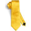 imageHISDERN Mens Solid Color Ties Formal Satin Necktie and Pocket Square Set Classic Wedding Business Tie ampamp HandkerchiefNyellow