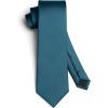 imageHISDERN Mens Ties Solid Color Ties for Men Formal Necktie with Pocket Square Set Satin Silk Neck Tie Handkerchiefs SetAteal Dark