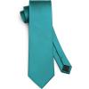 imageHISDERN Mens Ties Solid Color Ties for Men Formal Necktie with Pocket Square Set Satin Silk Neck Tie Handkerchiefs SetAteal Turquoise