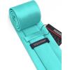 imageHISDERN Mens Ties Solid Color Ties for Men Formal Necktie with Pocket Square Set Satin Silk Neck Tie Handkerchiefs SetBgreen Aqua