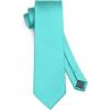 imageHISDERN Mens Ties Solid Color Ties for Men Formal Necktie with Pocket Square Set Satin Silk Neck Tie Handkerchiefs SetBgreen Aqua