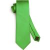 imageHISDERN Mens Ties Solid Color Ties for Men Formal Necktie with Pocket Square Set Satin Silk Neck Tie Handkerchiefs SetBgreen Emerald Bright