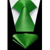 imageHISDERN Mens Ties Solid Color Ties for Men Formal Necktie with Pocket Square Set Satin Silk Neck Tie Handkerchiefs SetBgreen Emerald Bright